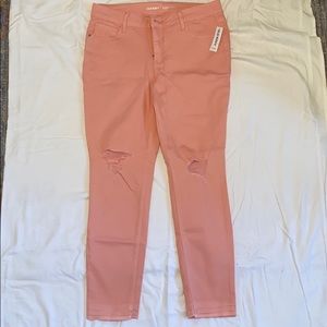 Old navy rockstar jeans- peach/coral color